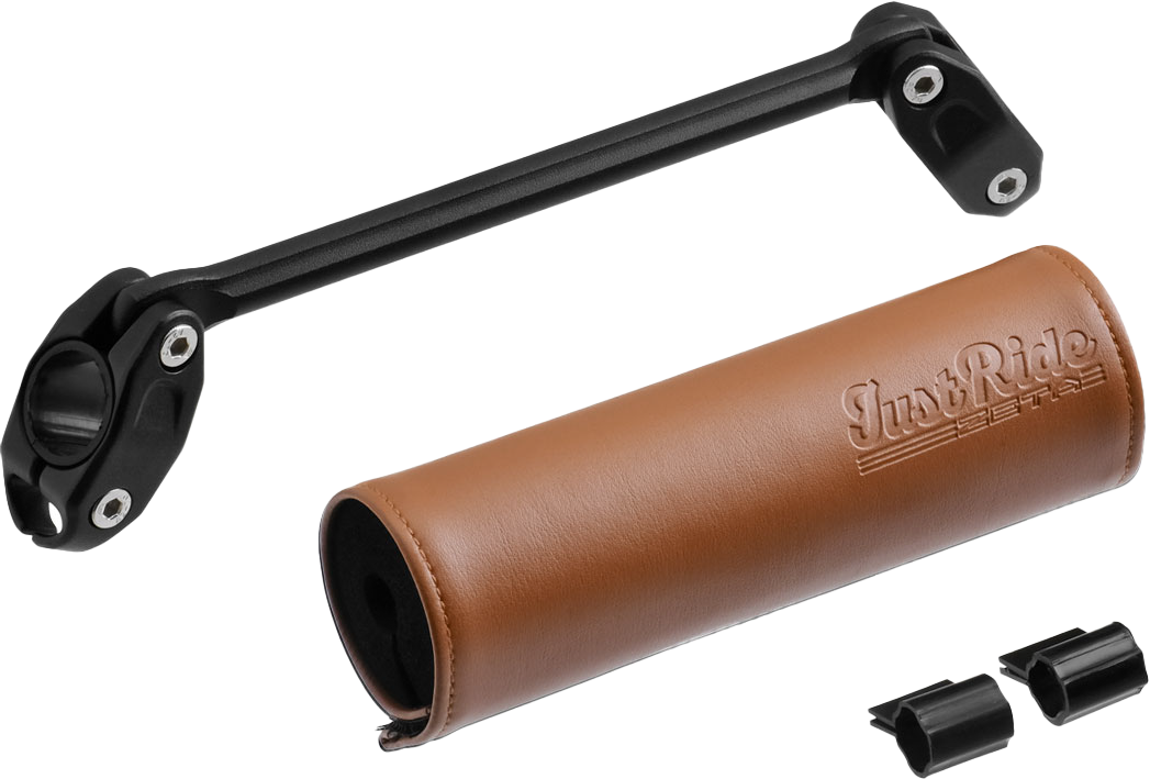 ZETA Handlebar Bar Pad Set 165mm with 185mm Brace – Brown for Street Bikes