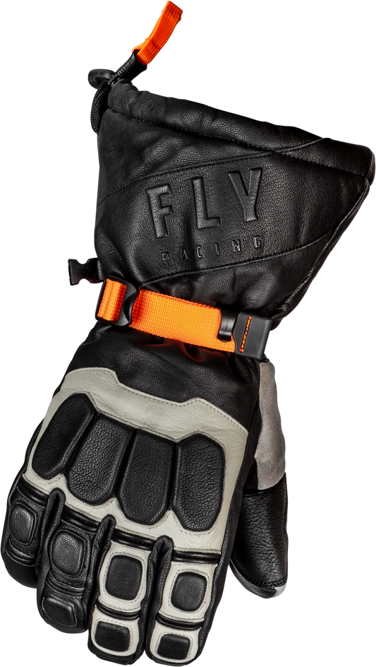 Fly Racing Glacier Gloves 2X-Large Black/Grey/Orange – Snow Cold Weather Gloves with Insulation and Touch Screen Compatibility