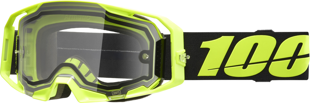 100-Percent ARmatic Enduro Moto Goggle Neon Yellow with Clear Lens