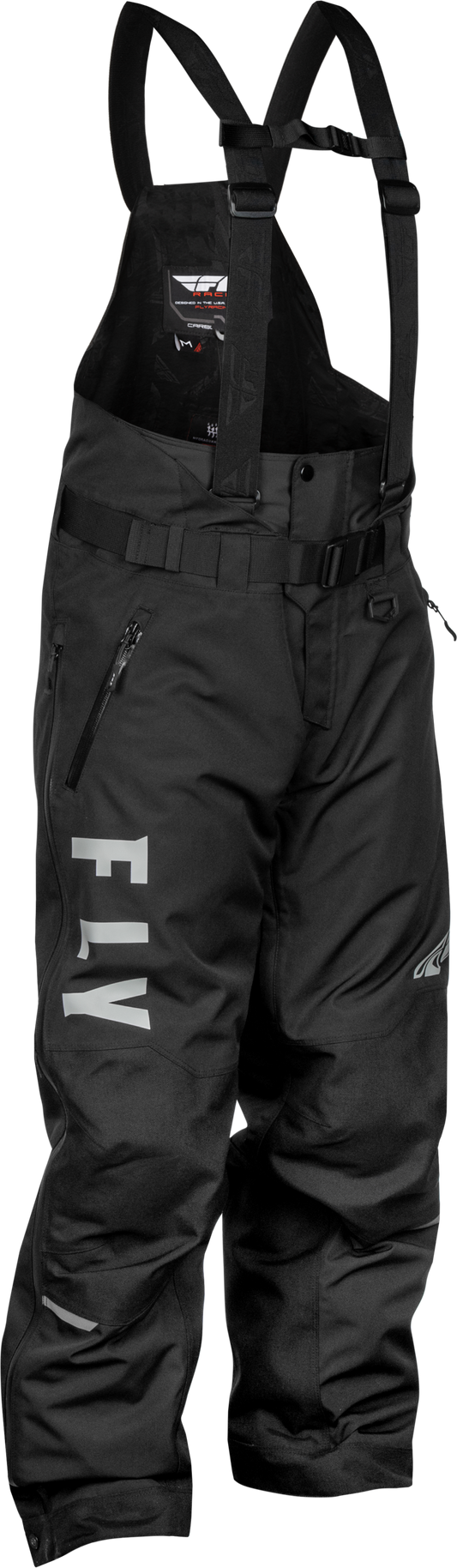 Fly Racing Carbon Bibs Black/Grey 2X-Large Snow Bibs for Adults