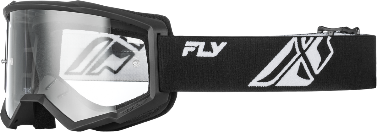 Fly Racing Youth Focus Offroad Goggles Black/White with Clear Lens - Model 37-51160Y