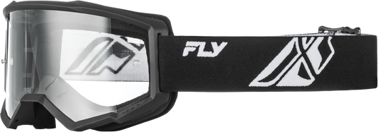 Fly Racing Youth Focus Offroad Goggles Black/White with Clear Lens - Model 37-51160Y
