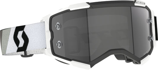 SCOTT Fury LS Goggle Premium Black/White with Grey Lens for Offroad Riding
