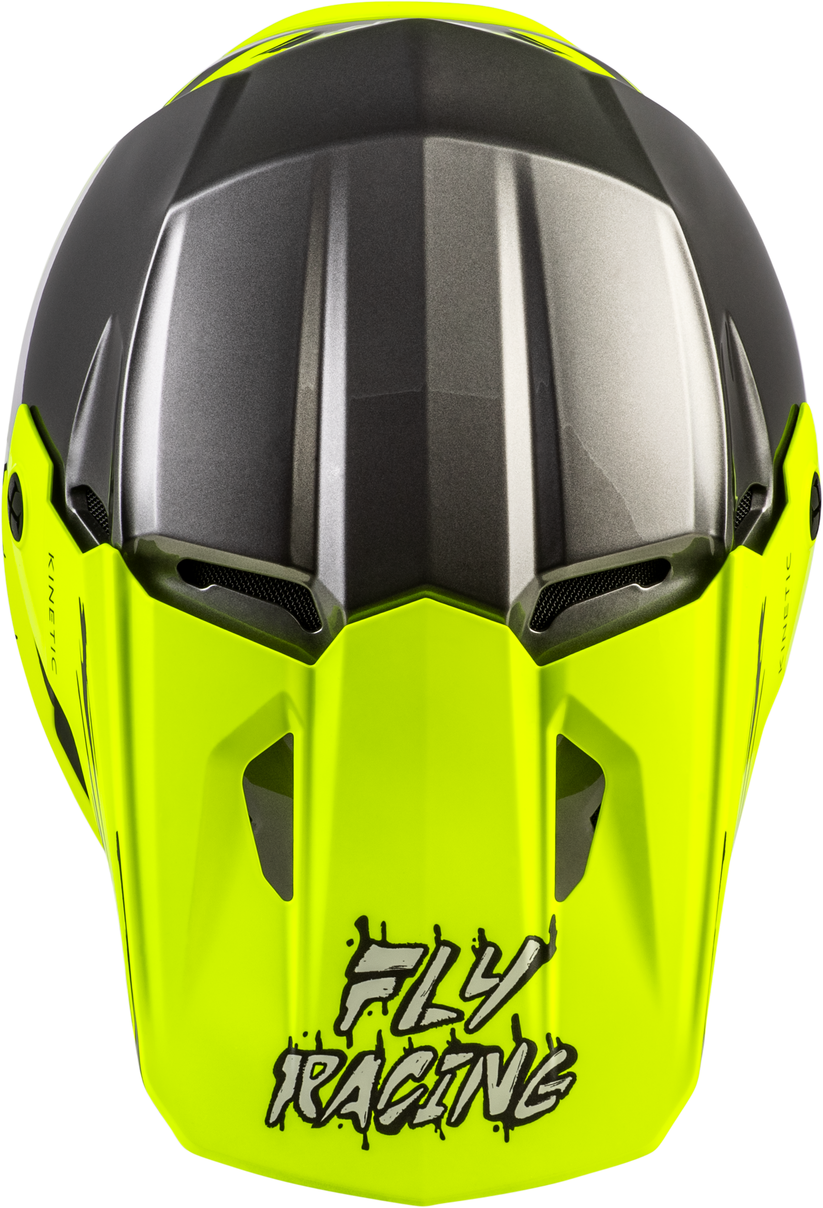 Fly Racing Youth Kinetic Surge Helmet Grey/Hi-Vis Yellow - Off-Road Youth Helmet with Enhanced Safety and Ventilation
