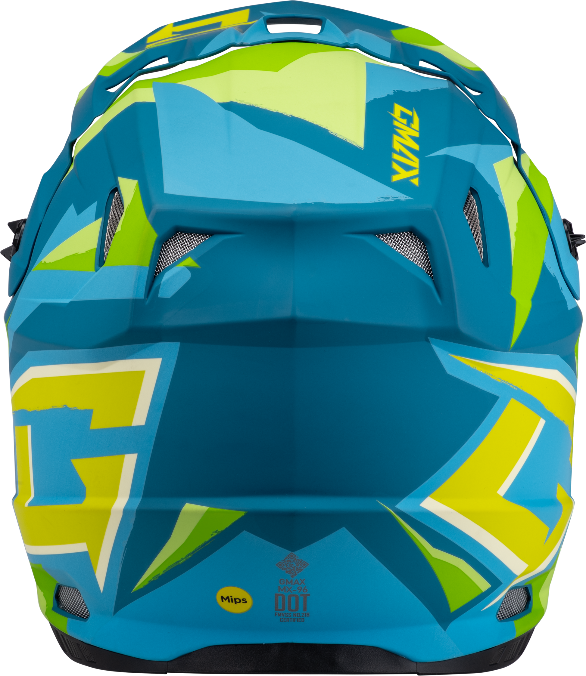 GMAX MX-96 Off-Road Helmet Matte Blue/Green 2X-Large - Durable Lightweight DOT Approved Design with Ventilation and MIPS Protection