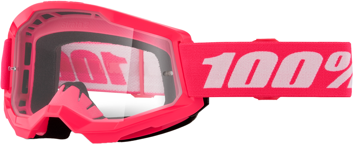 100-Percent Strata 2 Goggle Pink with Clear Lens for Offroad Riding