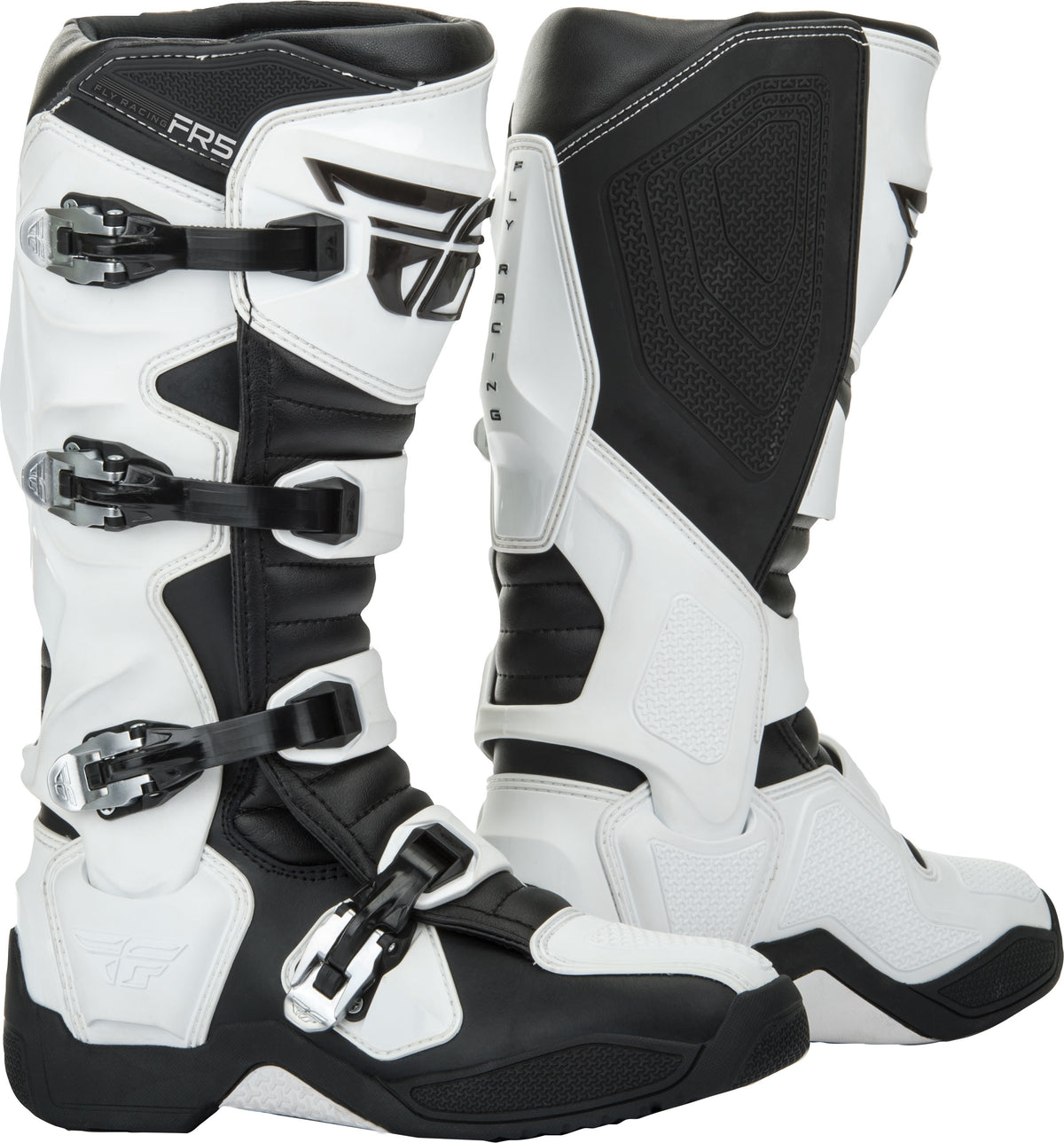 Fly Racing FR5 Offroad Boots White Size 8 - Durable Motorcycle Footwear