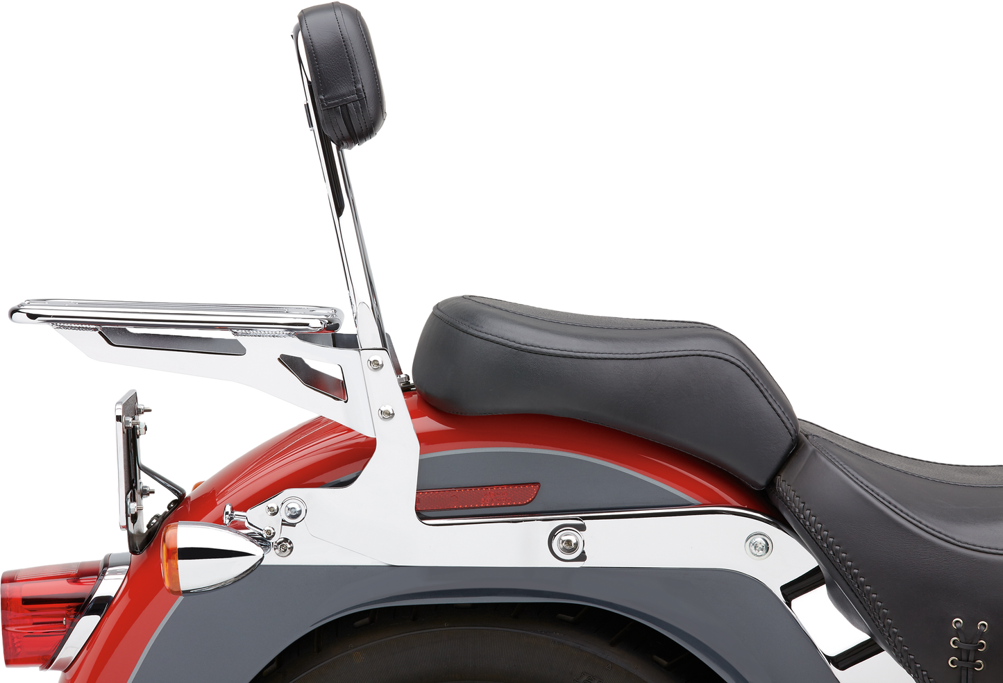 COBRA 602-2002 Detachable Round Backrest for Softail (07-17) – Chrome or Black Vinyl Pad