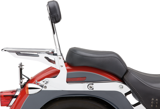 COBRA 602-2002 Detachable Round Backrest for Softail (07-17) – Chrome or Black Vinyl Pad