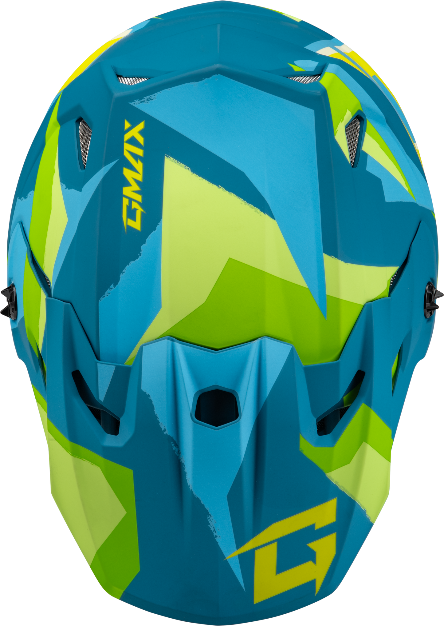 GMAX MX-96 Offroad Helmet Large Matte Blue/Green | Lightweight DOT Approved Safety Gear