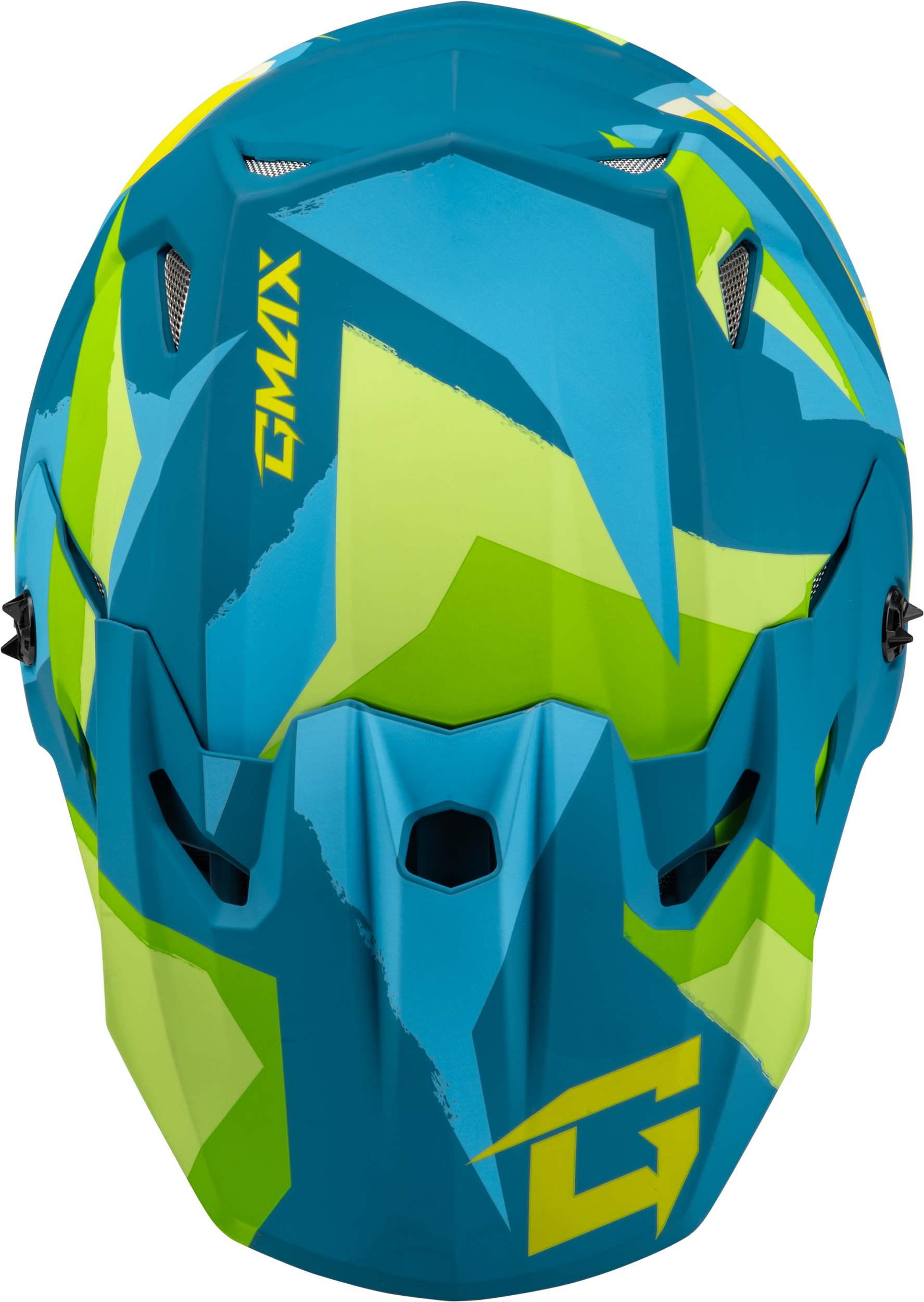 GMAX MX-96 Off-Road Helmet Small Matte Blue/Green - Lightweight, Ventilated & Safety Certified