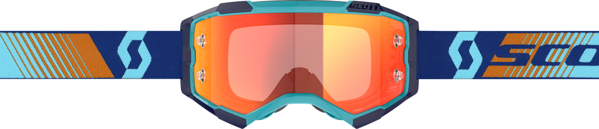 SCOTT Fury Goggle Royal Blue and Orange Chrome Offroad Eyewear with NoFog Anti-Fog Lens