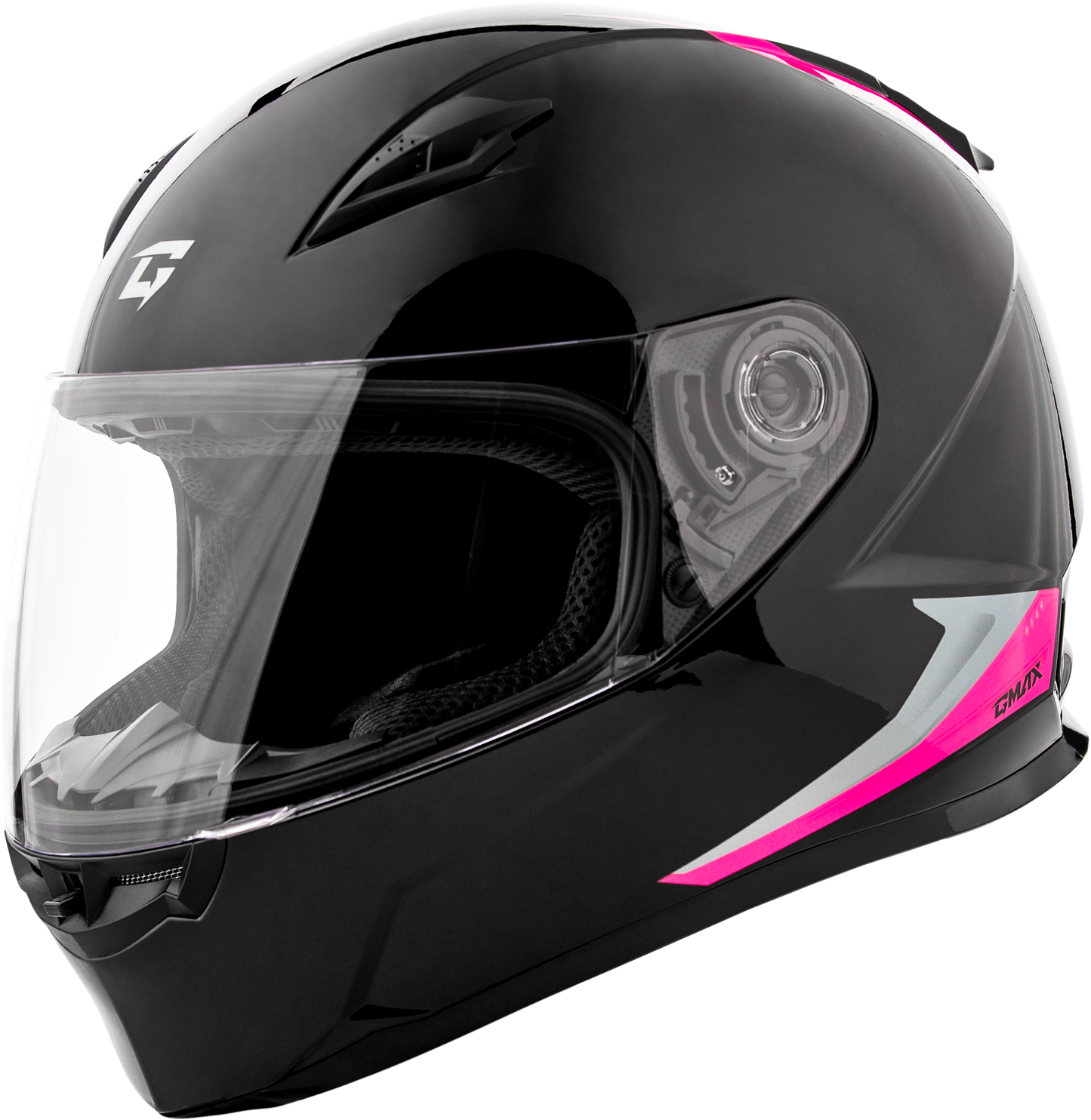 GMAX FF-49 X-Small Full-Face Street Helmet with COOLMAX® Interior and UV400 Shield - Black/Pink