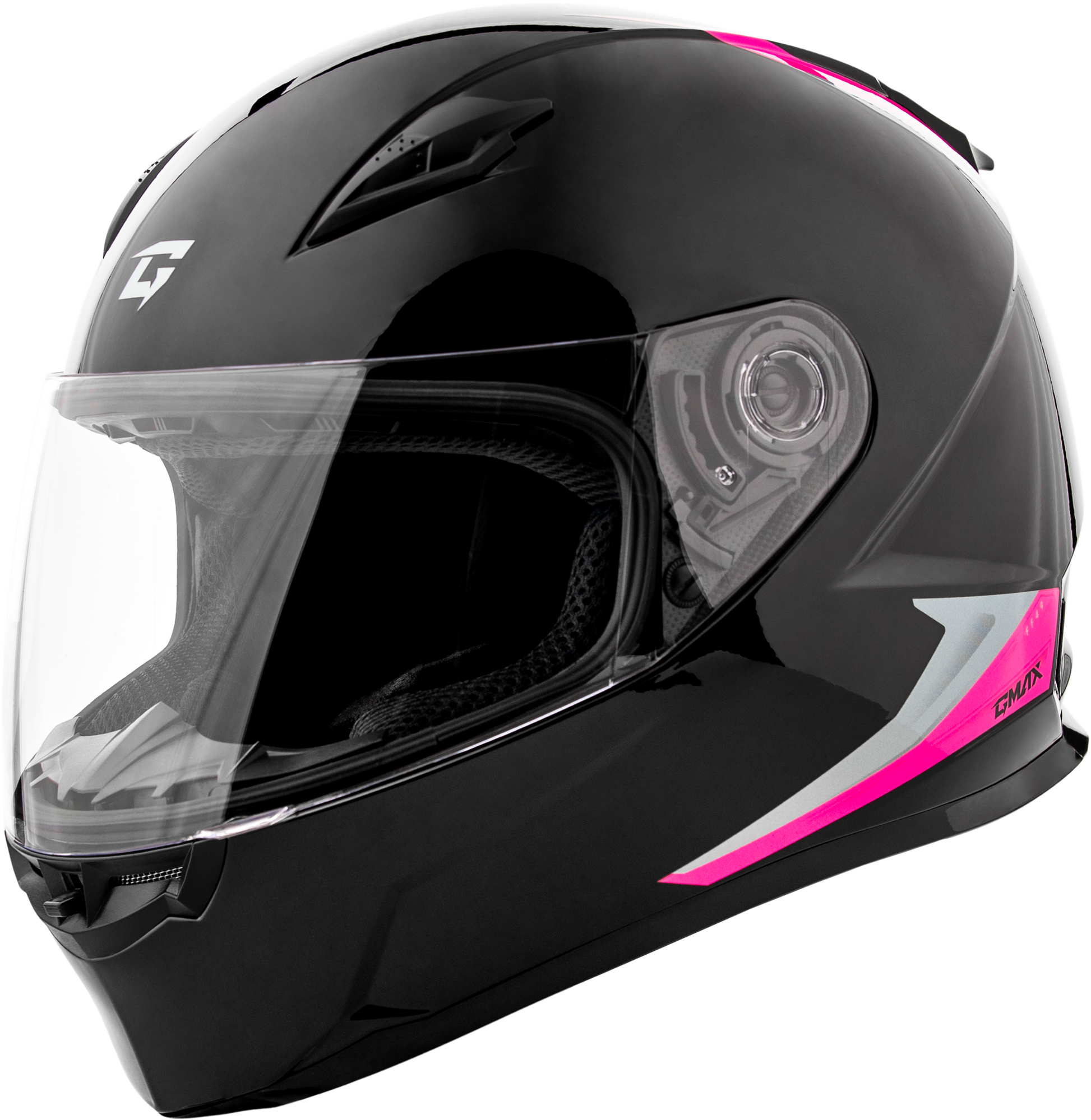 GMAX FF-49 Street Full-Face Helmet for Adults - Medium, Black/Pink