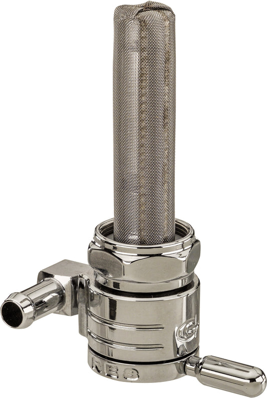 GOLAN 22mm Chrome Petcock with Ball Bearing Detents for V-Twin Fuel Systems - Part 76-312F-CS
