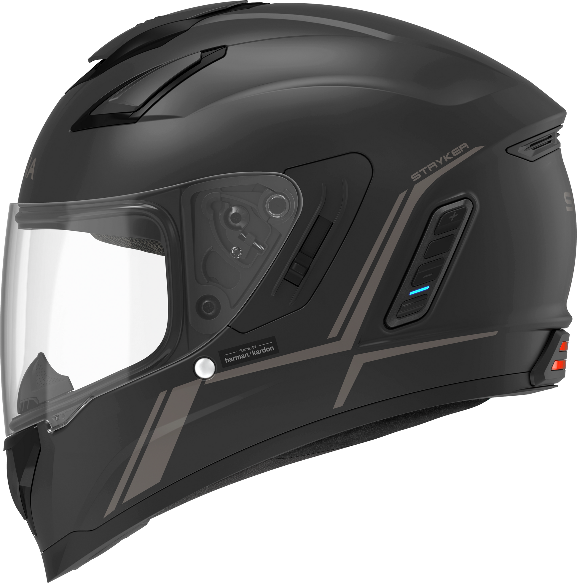 SENA Stryker Full Face Helmet with Mesh & Bluetooth Intercom - Matte Black Medium