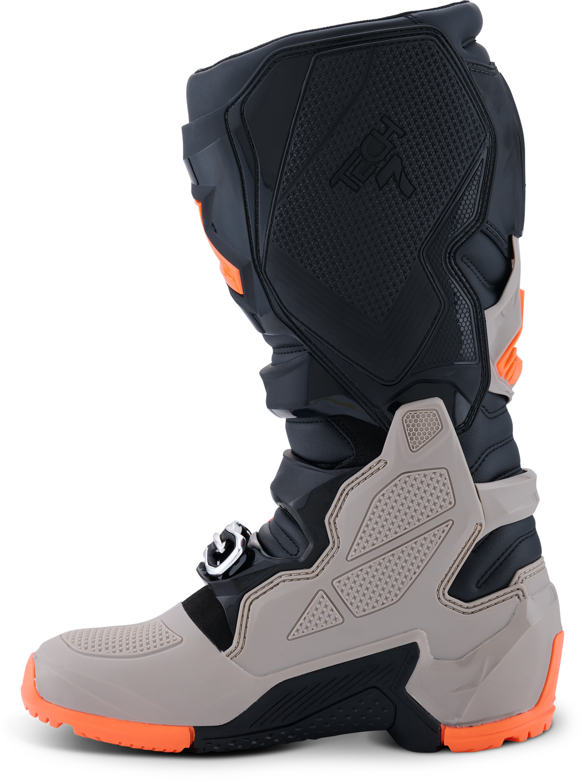 Alpinestars Tech 7 Enduro Offroad Boots US 8 Black, Warm Grey & Orange Fluo