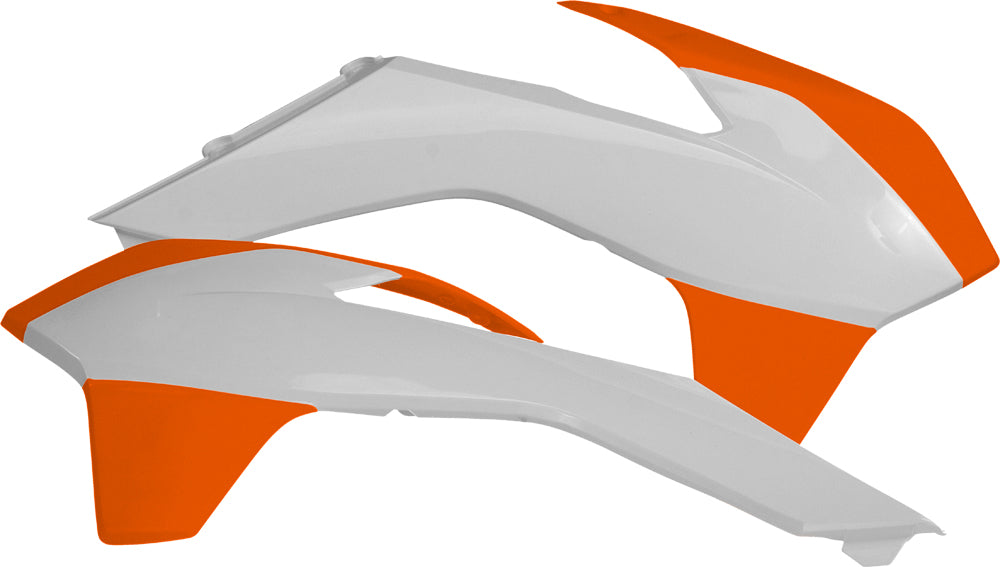 Acerbis Radiator Shrouds for KTM 350 XC-F and SX-F Models in White/Orange