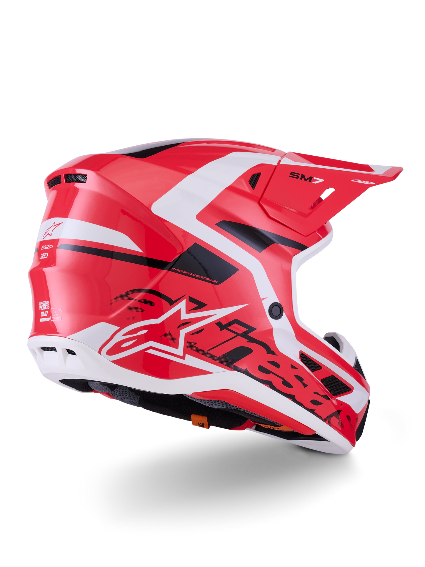 Alpinestars SM7 Deed Off-Road Helmet - X-Large Red/Black/White Gloss