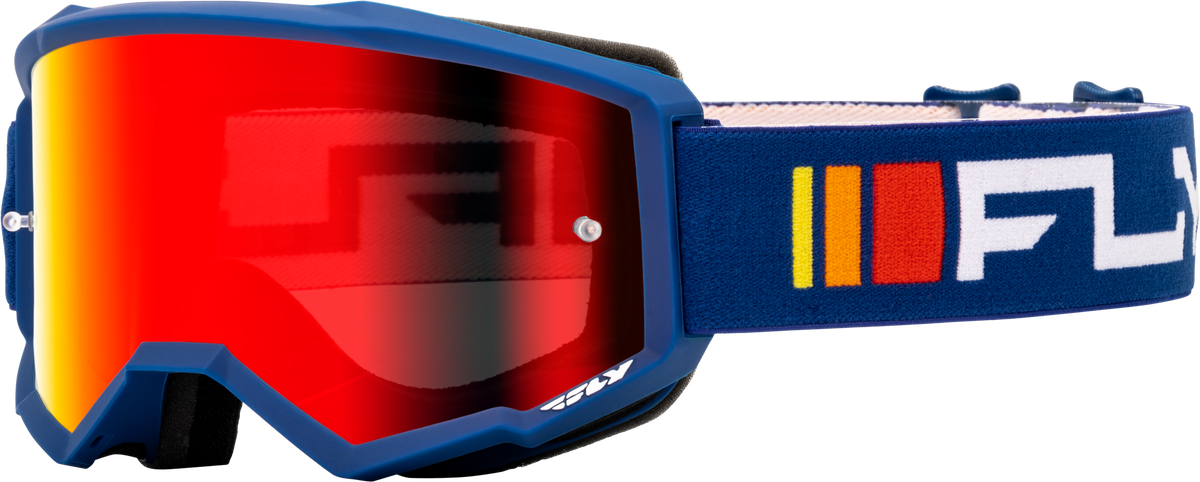 Fly Racing Youth Zone Goggle Navy/White with Red Mirror/Smoke Lens