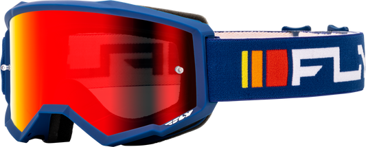 Fly Racing Youth Zone Goggle Navy/White with Red Mirror/Smoke Lens