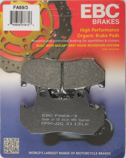 EBC Fa69/3 Organic Brake Pads for Honda Gold Wing Aspencade and VF750C Magna