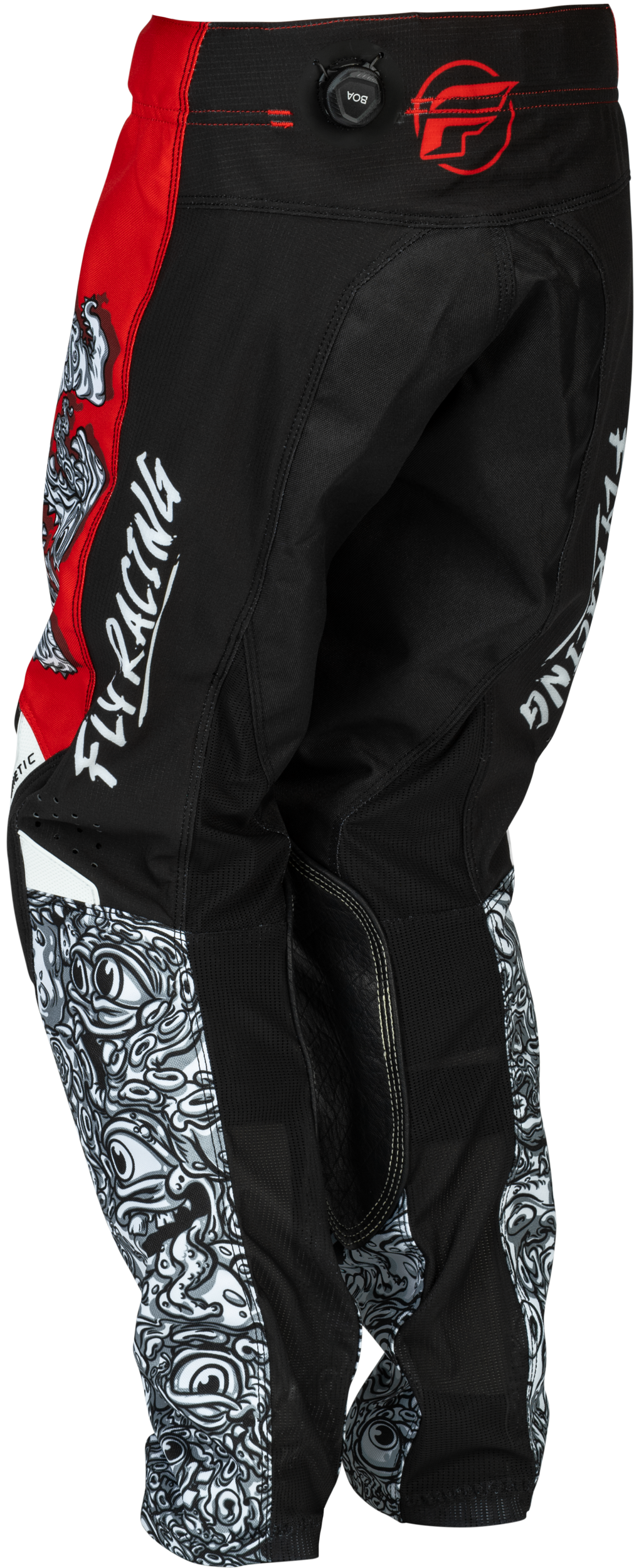 Fly Racing Youth Kinetic Mutant Pants US 20 in Red/White/Black for Offroad Performance