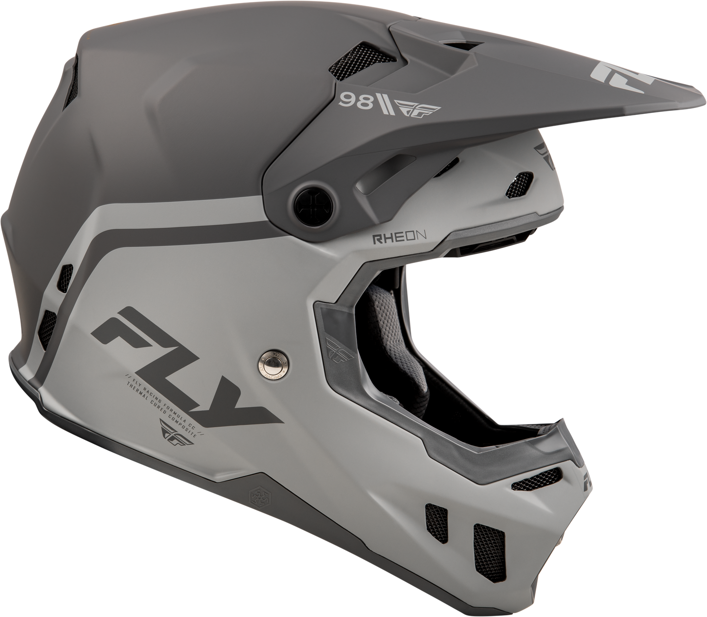 Fly Racing Youth Formula CC Objective Helmet Matte Black/Grey - Youth Large Offroad Full-Face Helmet