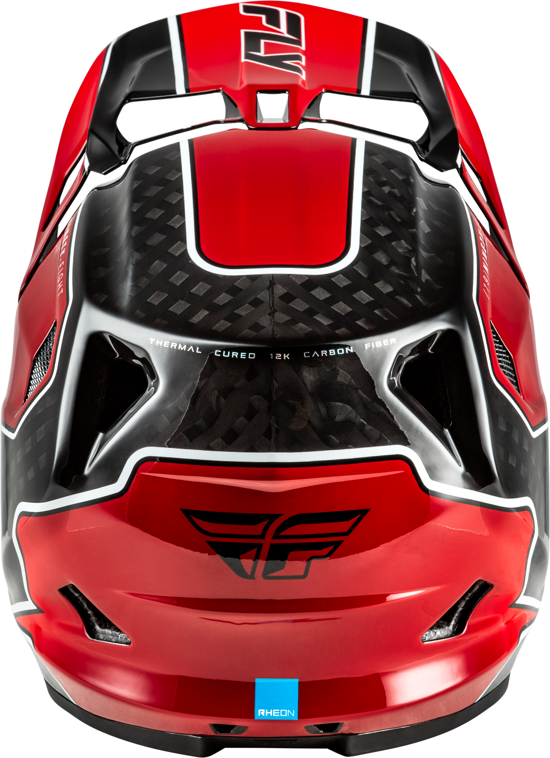 Fly Racing Werx R Flow Carbon Helmet Black Carbon/Red Large – Full-Face Bicycle Helmet with Advanced Impact Protection