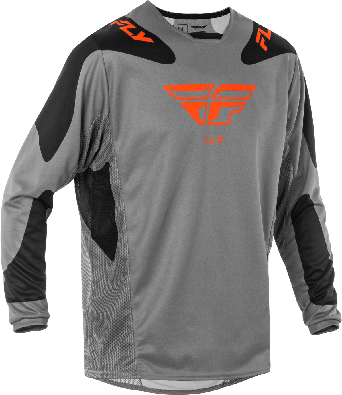 Fly Racing Kinetic Sym Jersey - Small Offroad Performance Shirt in Grey/Orange/Black