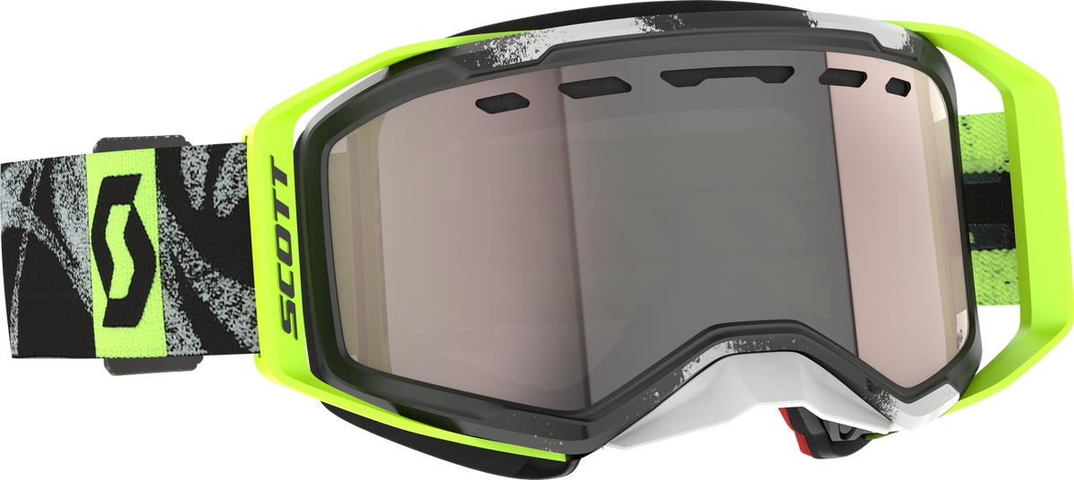 SCOTT Prospect 2.0 SMB Snowmobile Goggles - Chrome Black and Safety Yellow with Silver Chrome Lens