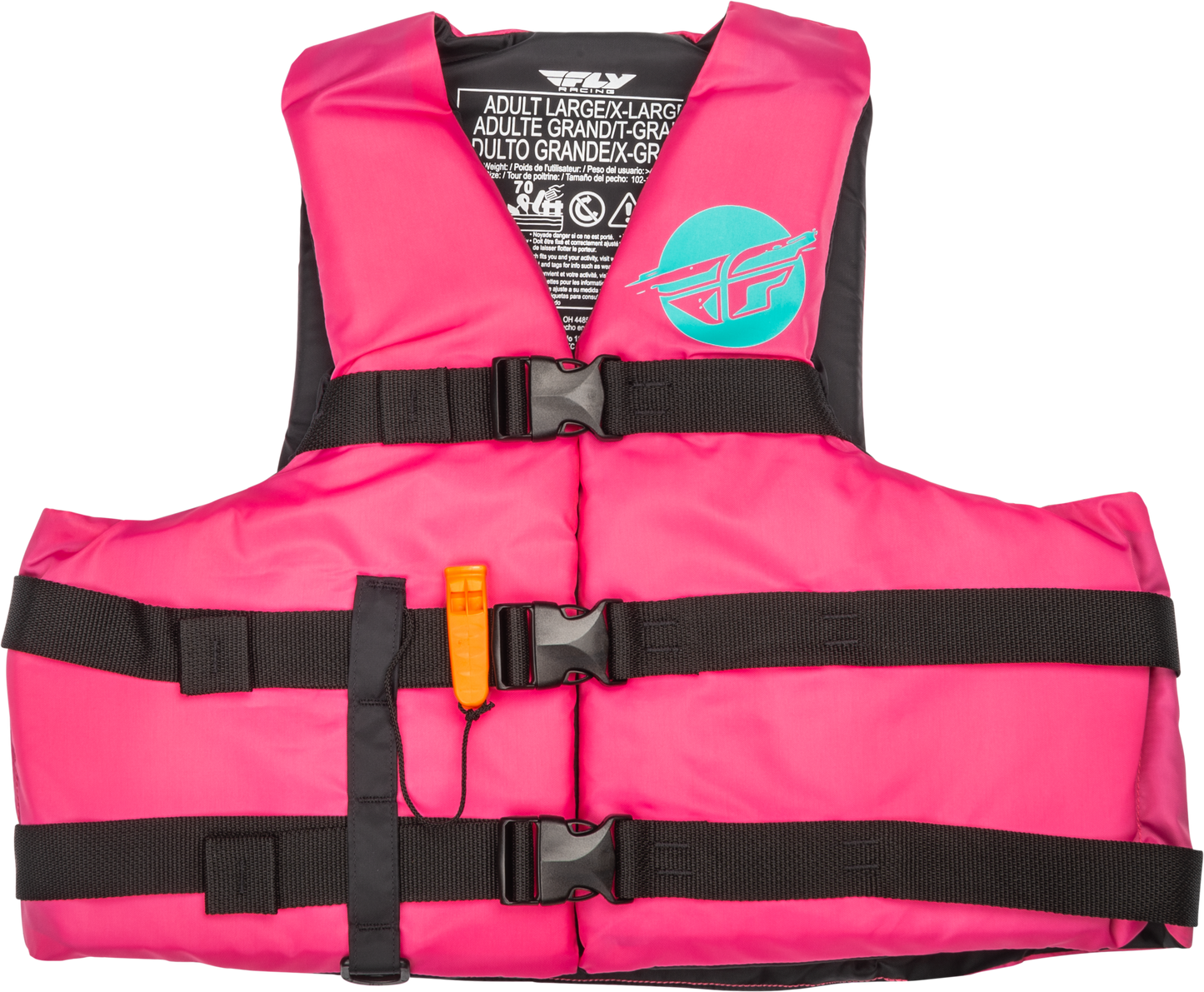 Fly Racing 221-304143X Neon Pink/Teal 3X Large Flotation Vest for Watercraft Safety