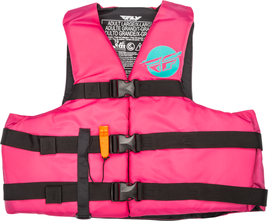 Fly Racing 221-304143X Neon Pink/Teal 3X Large Flotation Vest for Watercraft Safety
