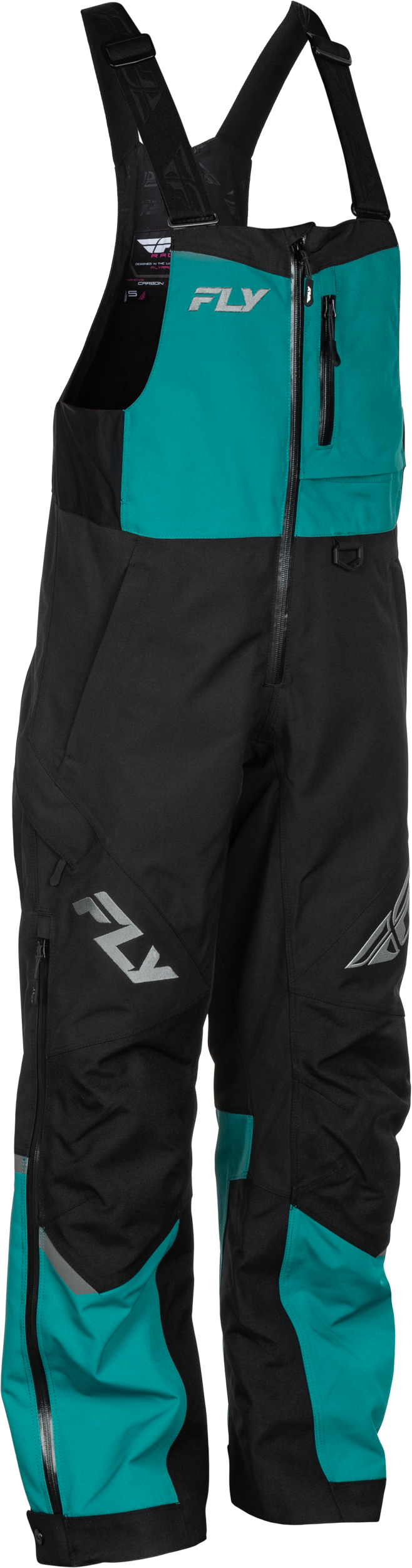 Fly Racing Women's Carbon Bibs 3X-Large Deep Lake/Black – Snow Sports Waterproof Bibs with Adjustable Features
