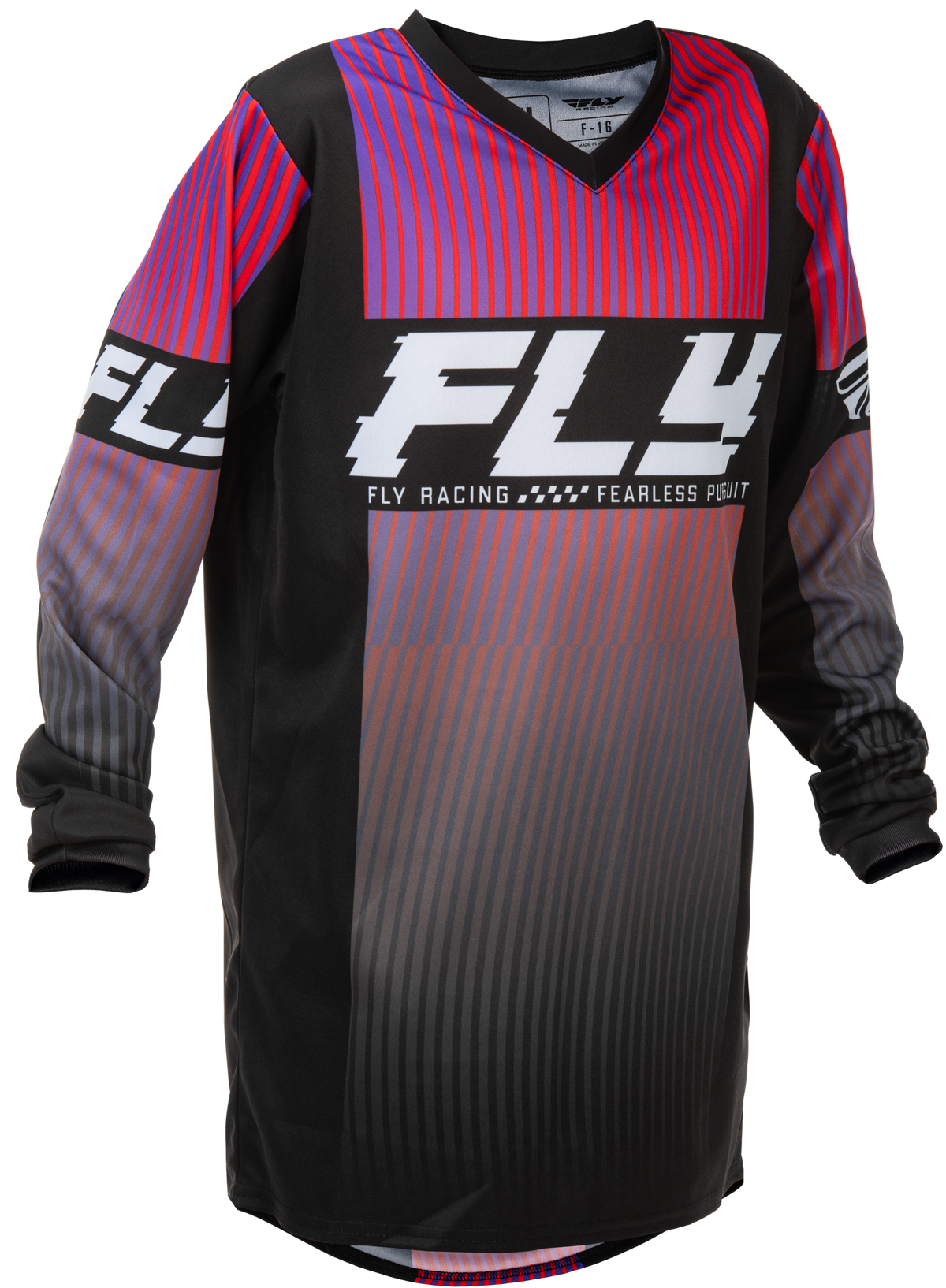 Fly Racing Youth F-16 Jersey Black/Red/Purple - Size Youth Medium