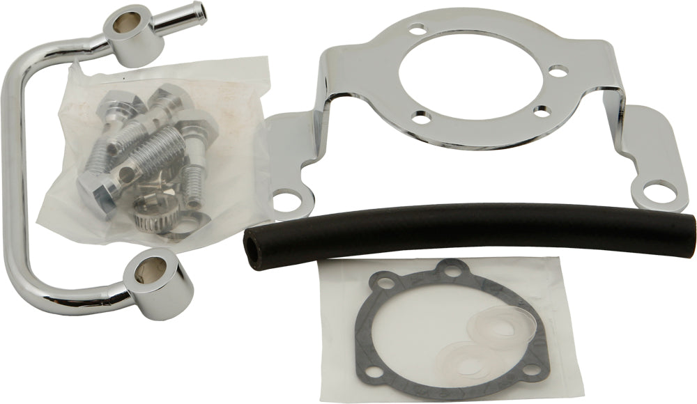 HardDrive Complete Mnt Kit Breather Tube Chrome for Harley-Davidson BigTwin 1993-2017