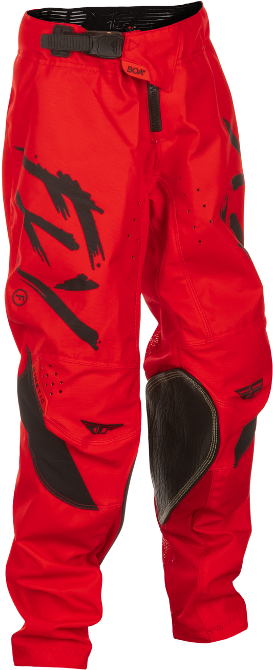 Fly Racing Kinetic Stoke Youth Offroad Pants in Red/Black, Size US 18