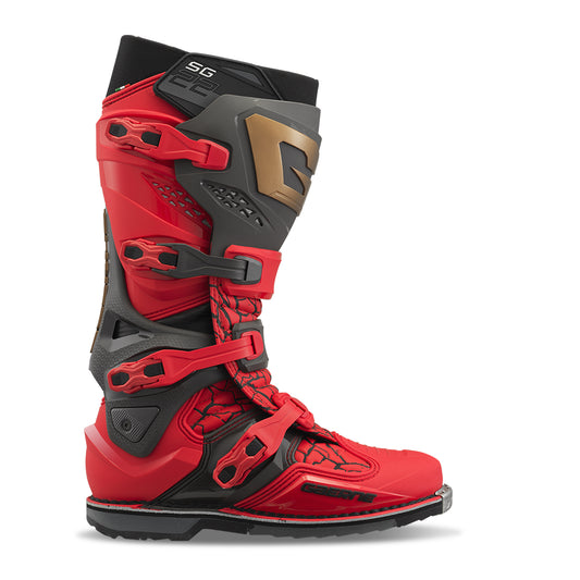 Gaerne SG-22 Magma MJK Offroad Boots Size 8 – Red, Black & Gold