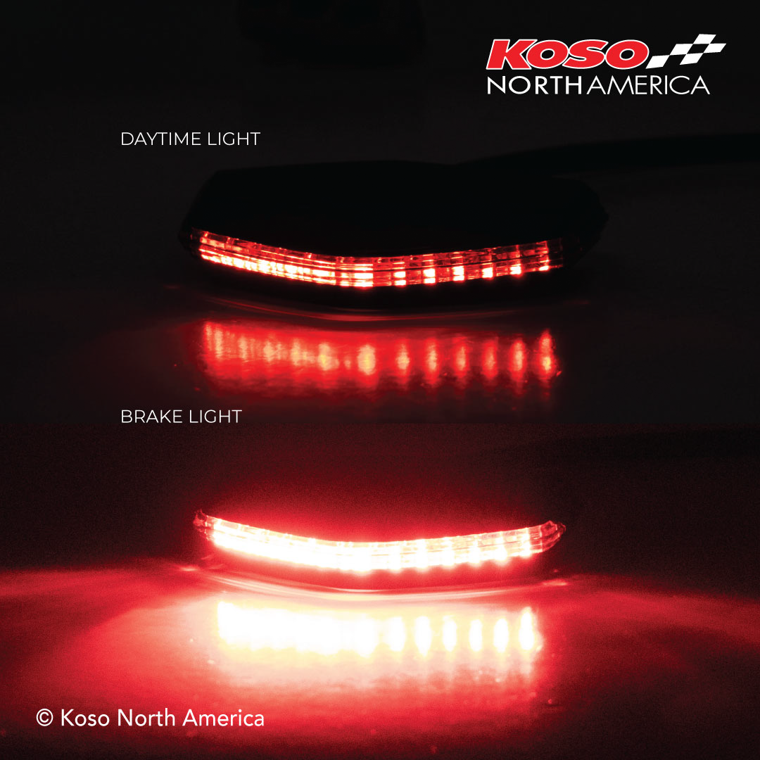 KOSO GT 06 LED Brake and Taillight with Red Lens for Street Vehicles