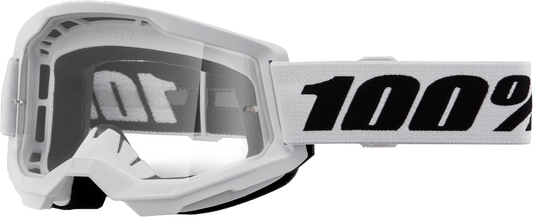 100-Percent Strata 2 Goggle White with Clear Lens for Offroad Riding