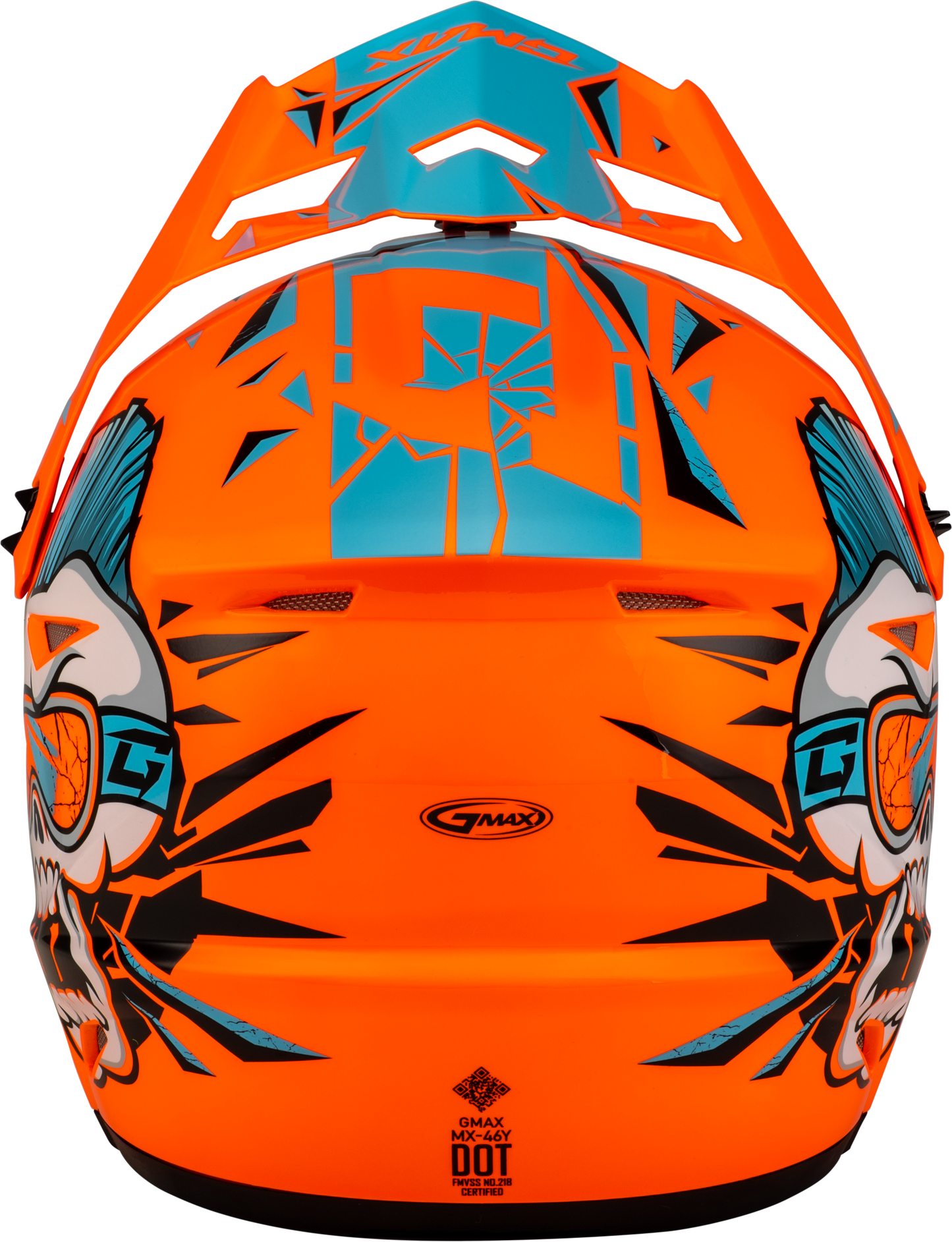 GMAX MX-46Y Youth Large Off-Road Helmet in Hi-Vis Orange/Blue