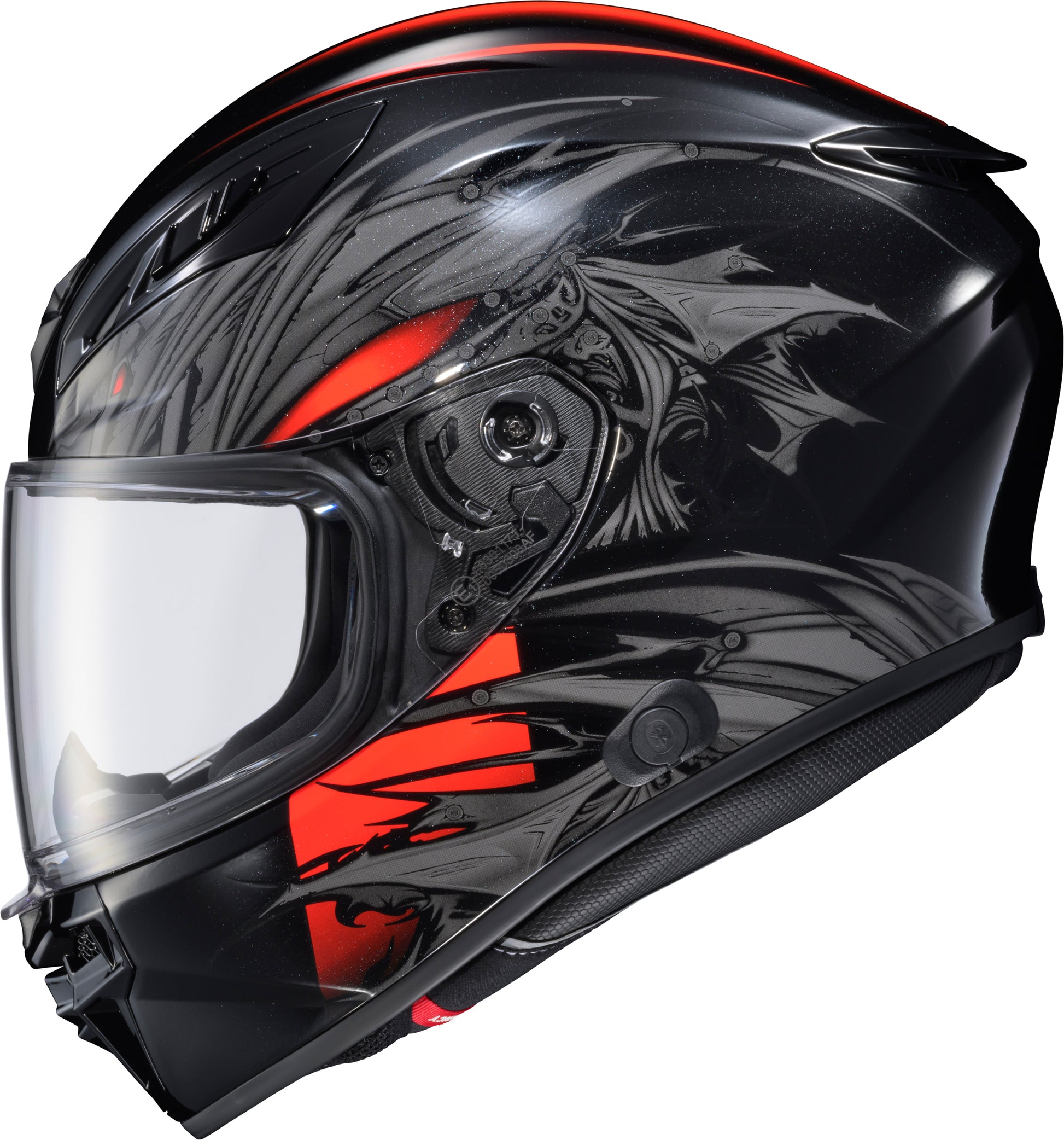 Scorpion EXO R430 Full Face Helmet Black/Red, Small - Advanced Street Motorcycle Helmet with Elliptec Shield