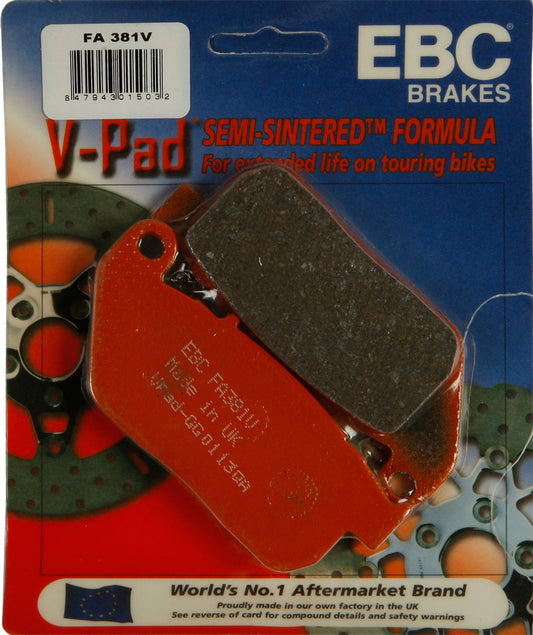 EBC Brakes FA381V V Series Brake Pads for Harley Davidson Big Twin Cruisers