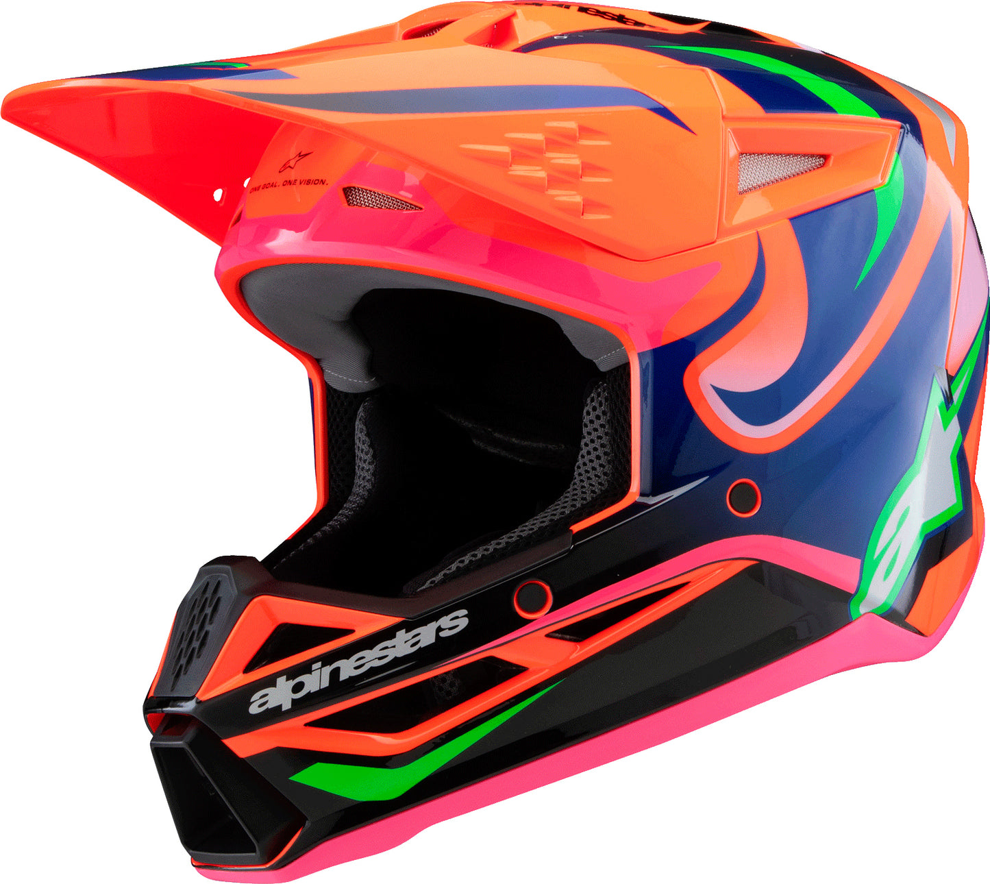 Alpinestars SM3 Youth Deegan Helmet Orange Fluo/Purple/Pink Fluo – Off-Road Youth Helmet