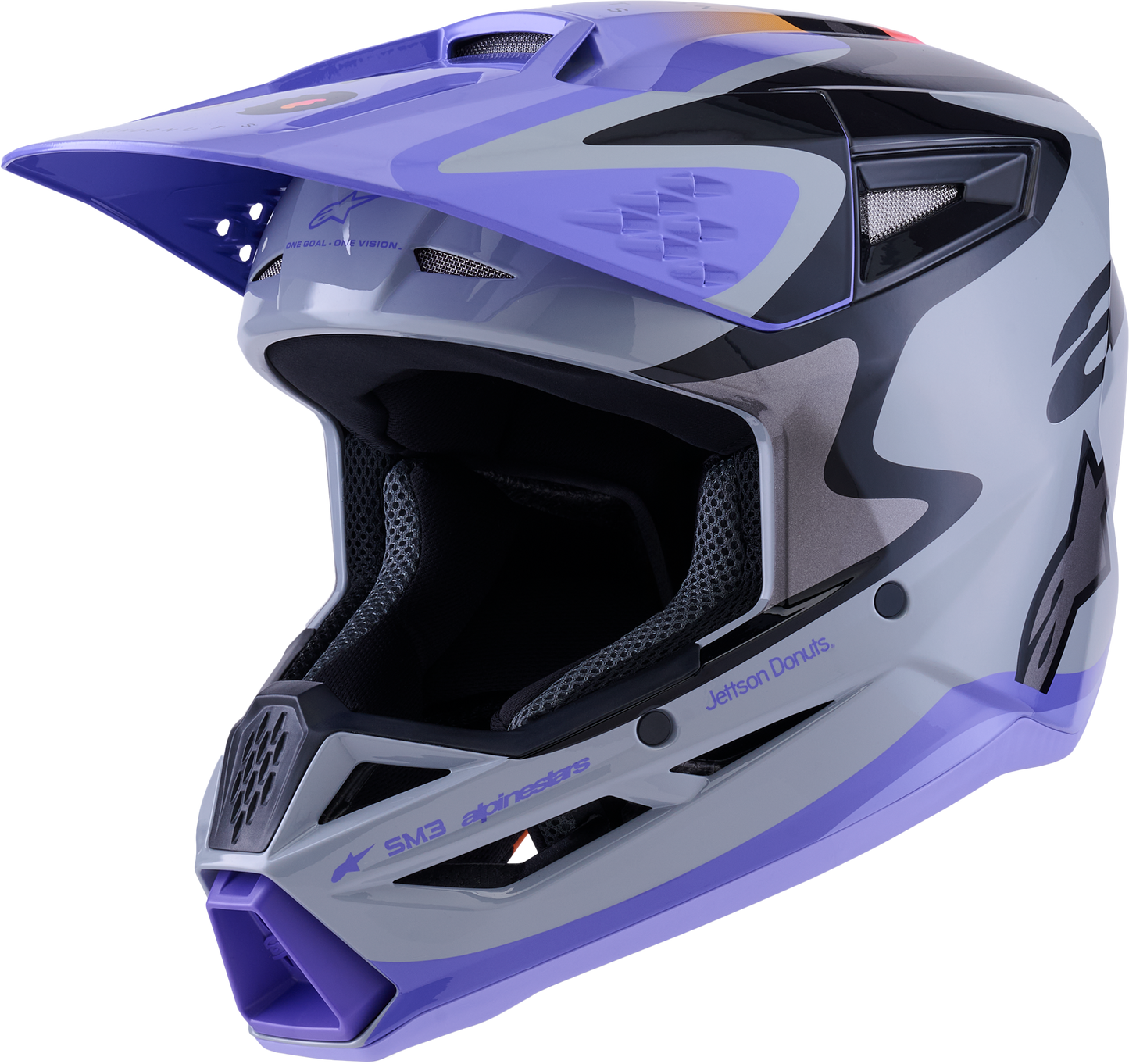 Alpinestars Jettson SM3 Youth Helmet - Grey, Purple & Black Gloss - Offroad Off-Road Gear
