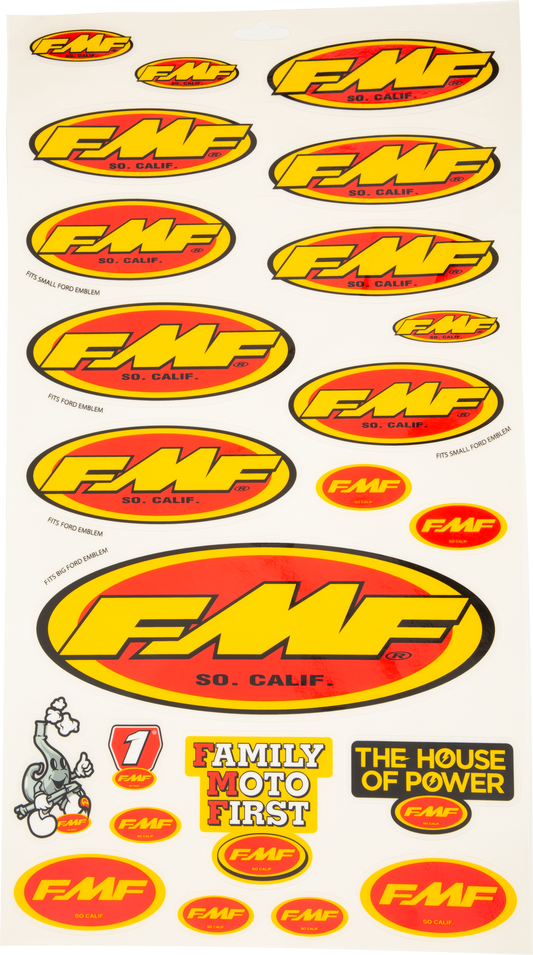 FMF Assorted Sticker Sheet Offroad Graphics and Decals Part 014800