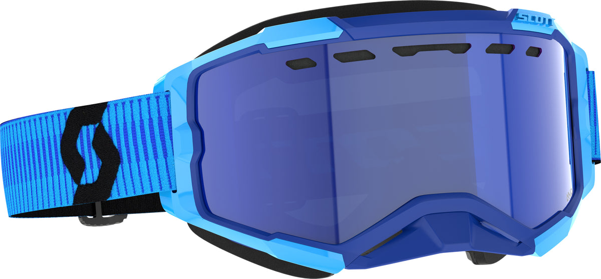 SCOTT Fury Snowcross Goggle Blue/Black with Blue Chrome Lens