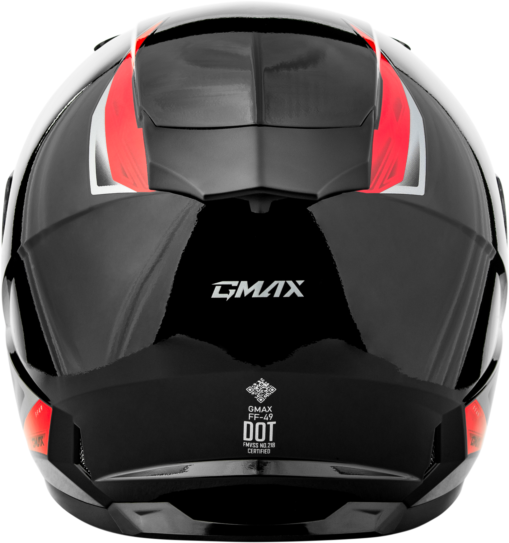 GMAX FF-49 Full-Face Street Helmet in Black/Red, Medium - Lightweight with COOLMAX® Interior and UV400 Shield
