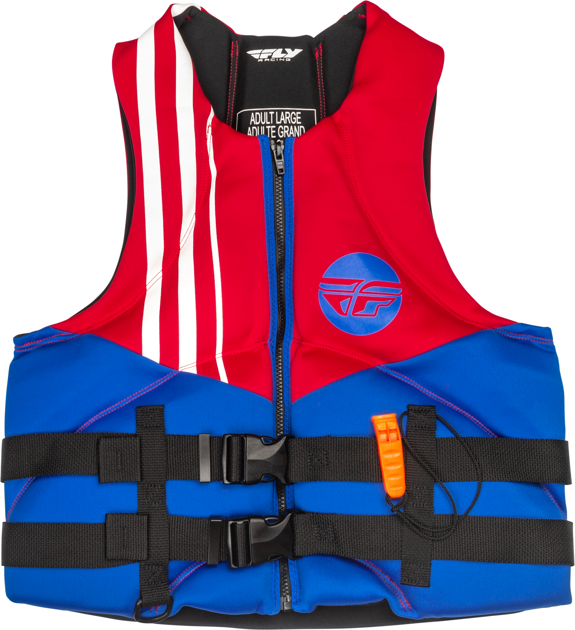 Fly Racing Neoprene Flotation Vest X-Small Red/White/Blue - Coast Guard Approved Type III Personal Floatation Device