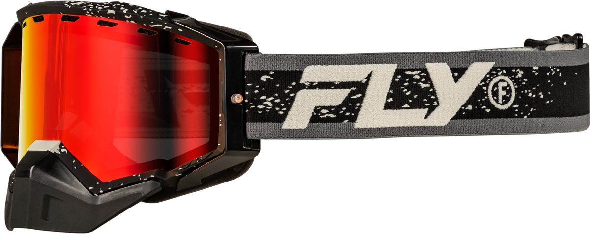 Fly Racing Zone Snow Goggle Black/Grey with Red Mirror/Amber Lens